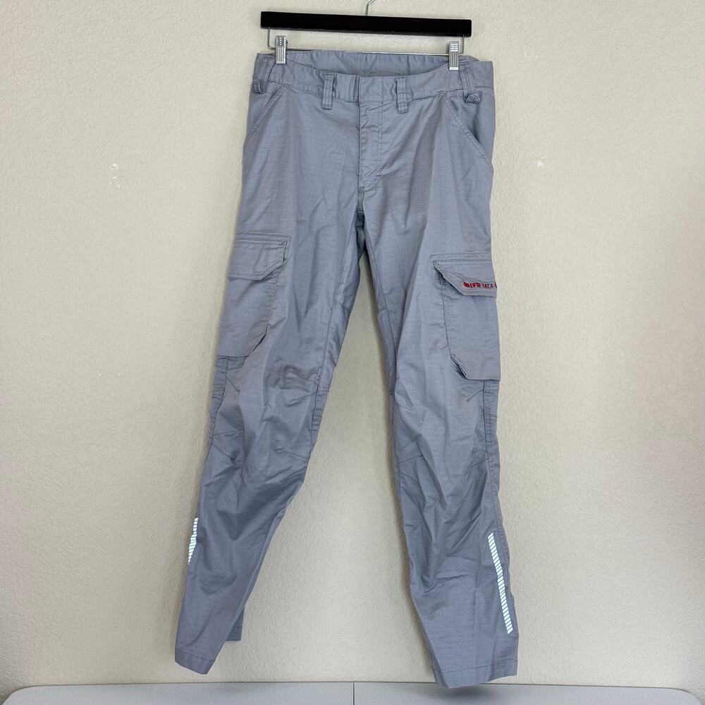 Blaklader 1642 Workwear Pants Mens Actual 34x33 Rip Stop Cargo Pockets Gray